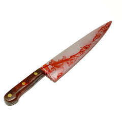 XL Butcher Knife Prop Brown Handle - Bloody - BLOODY