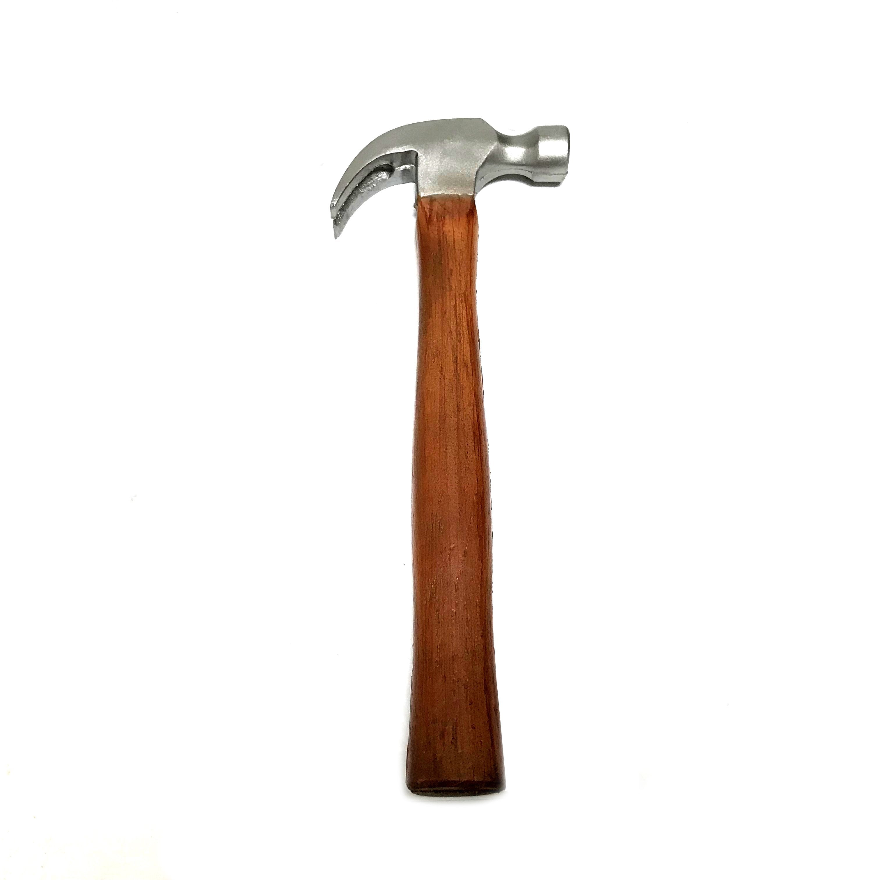 Foam Rubber Standard Claw Hammer Stunt Prop - SILVER - Silver Head with Lightwood Grain Handle