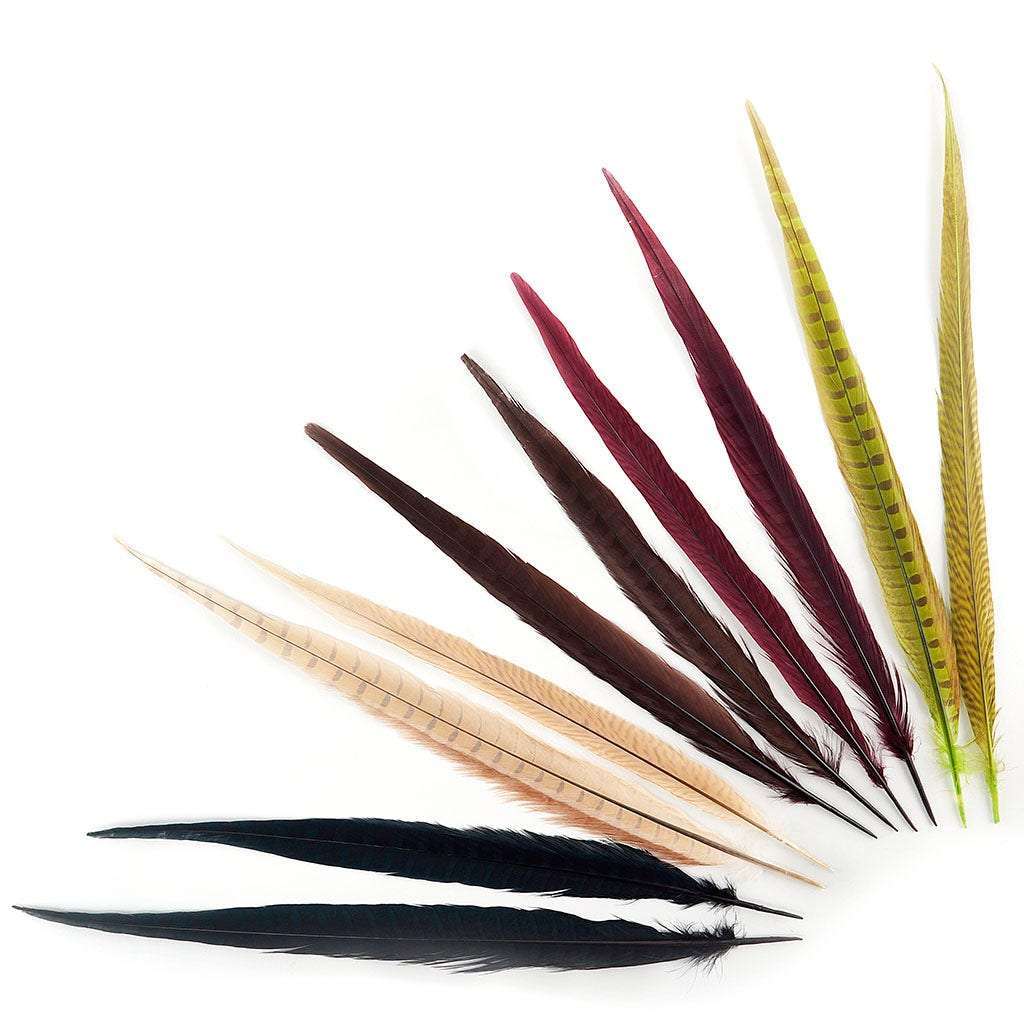 Assorted Pheasant Tails Mix Dyed-HARVEST-24 Count