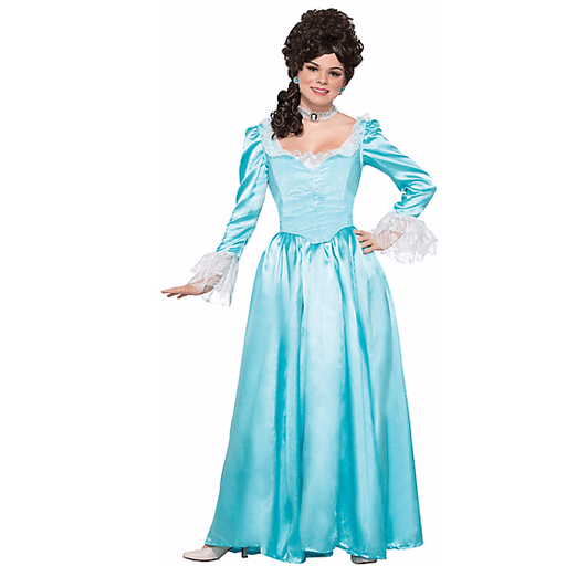 Colonial Woman Blue Dress Adult Costume
