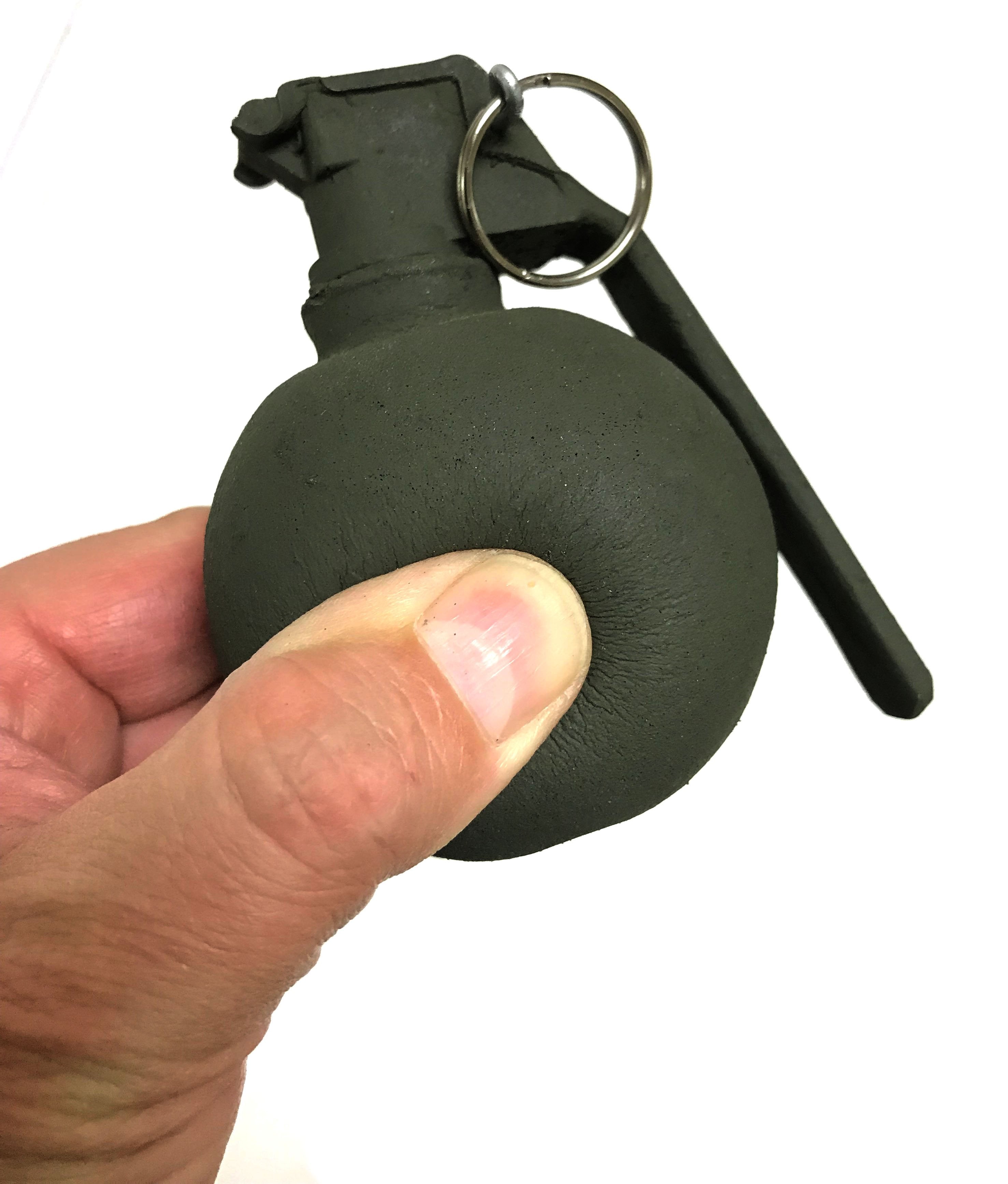 Foam Baseball M67 Fragmentation Hand Grenade Inert Prop with Metal Ring and Pin