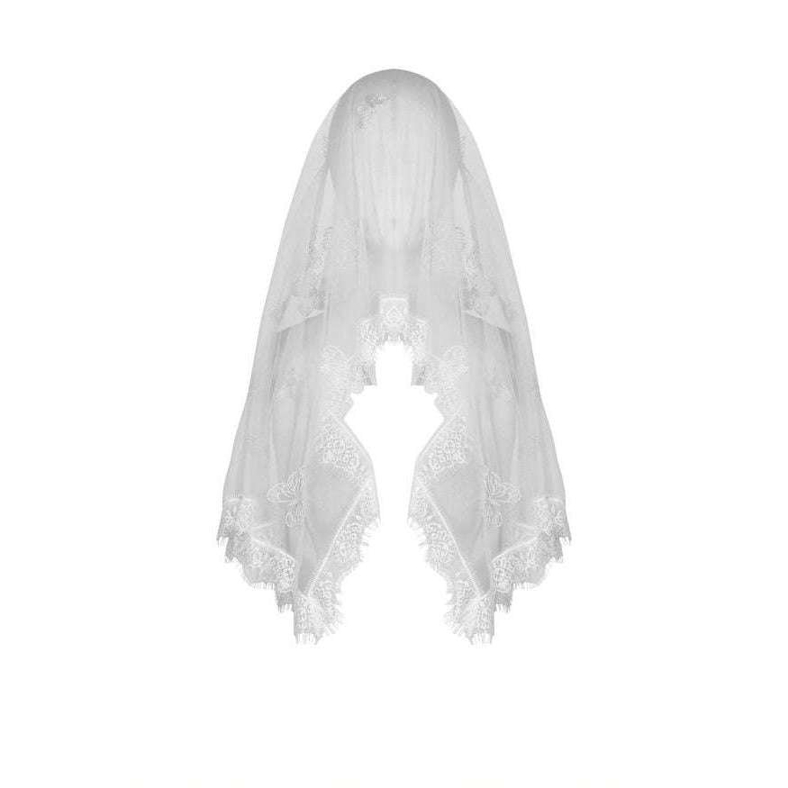 White Romantic Wedding Veil