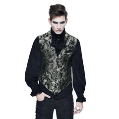 Gothic Embroidered Brocade Collared Waistcoat