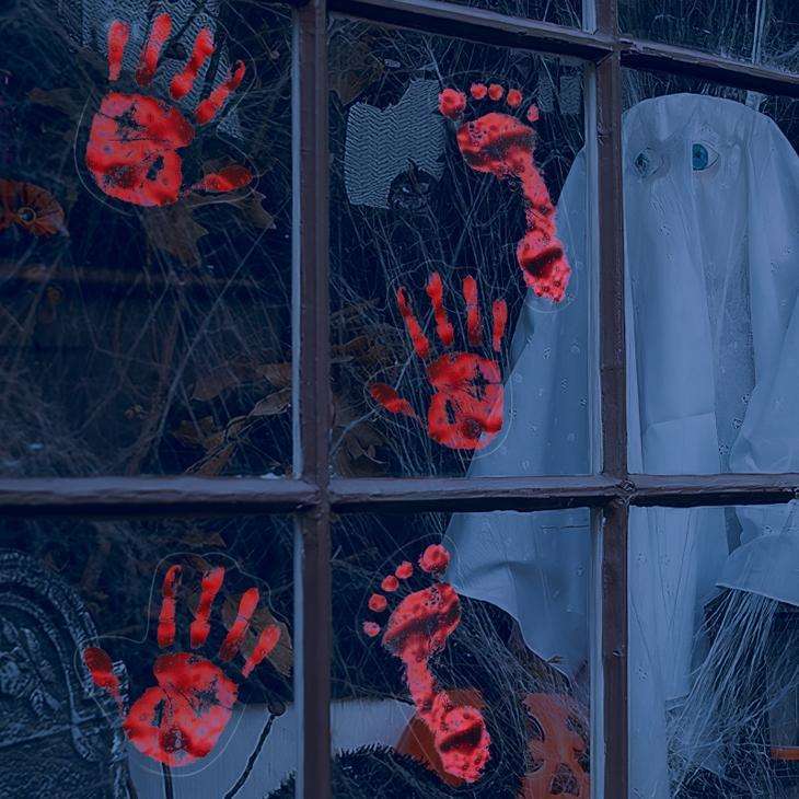 Bloody Hand & Feet Window Stickers