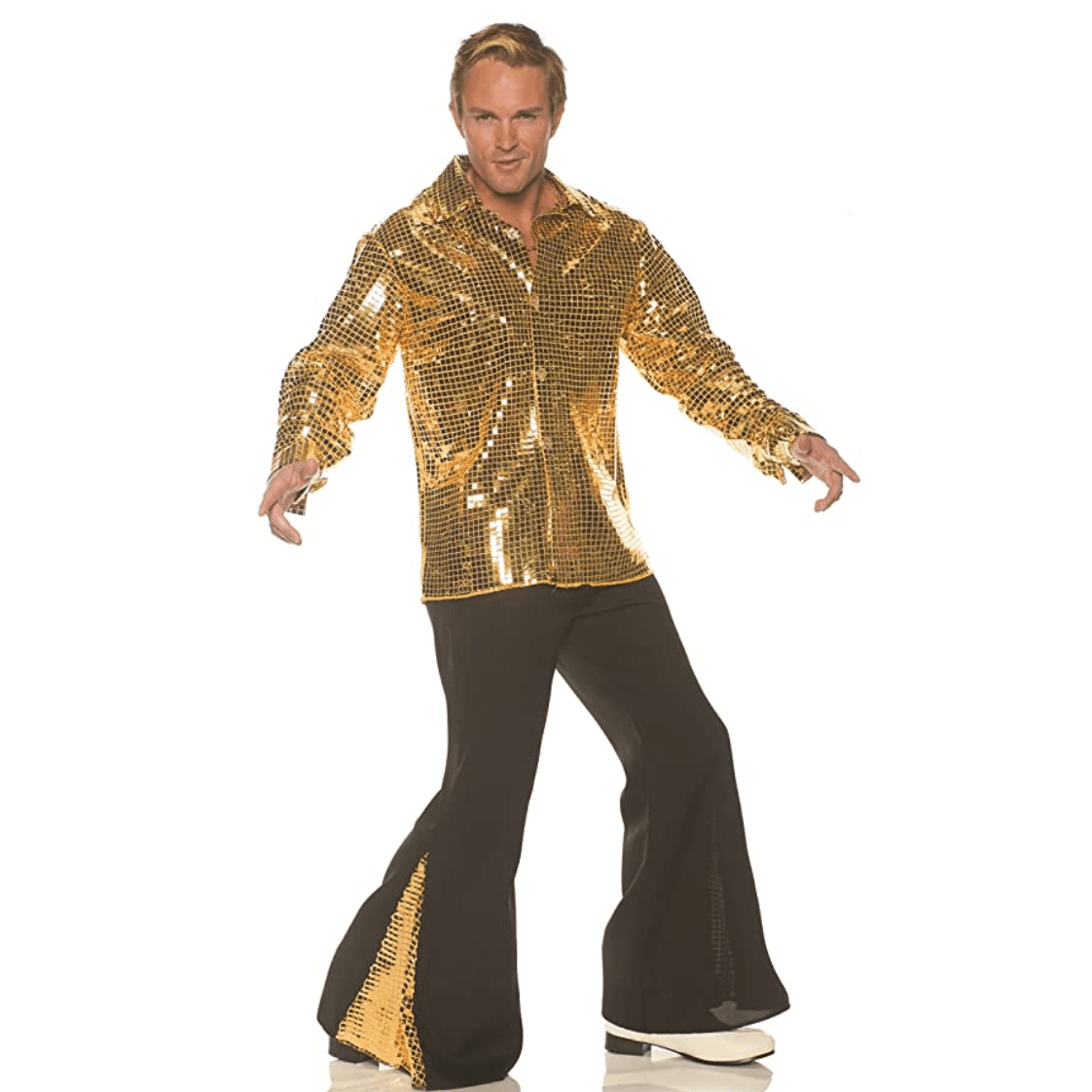 Dancing King Gold Disco Adult Costume