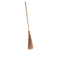 Brown Wooden Witch's Broom Prop