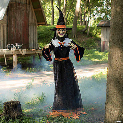 7' Whimsical Witch Animated Prop Decoration