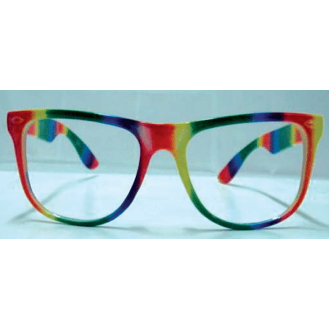 Rainbow Frame Clear Lens Wayfarer Glasses