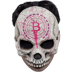 Crypto Bitcoin Skull Glow In The Dark Mask