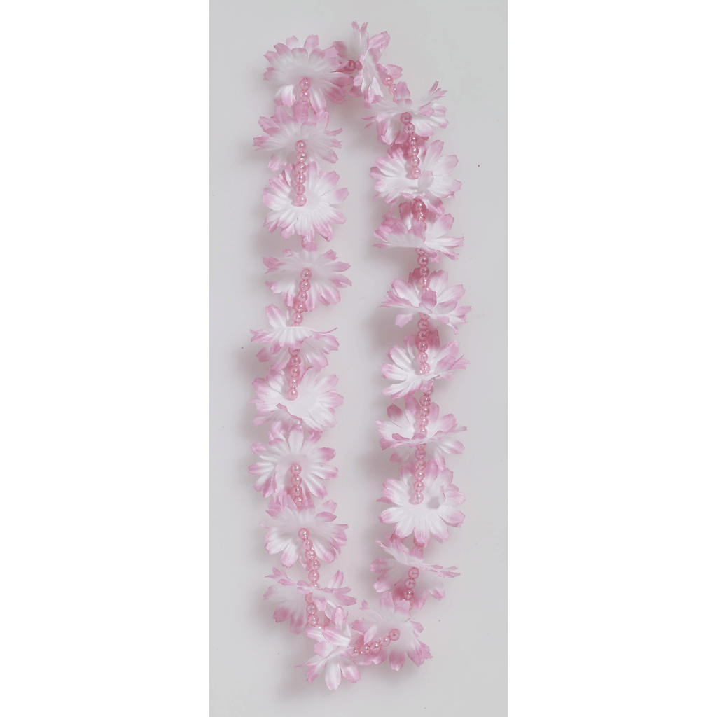 Pink Flower Lei with Beads