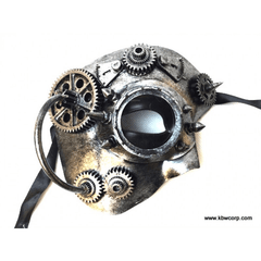 Half Steampunk Mask with Gear Decal