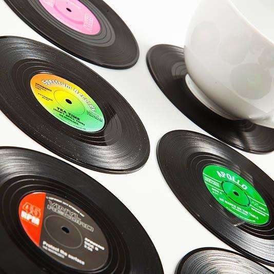 Vinyl Records Coasters Set