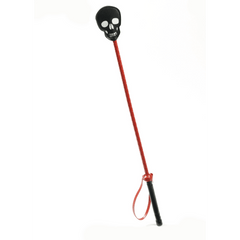 Black and Red Skull Riding Crop