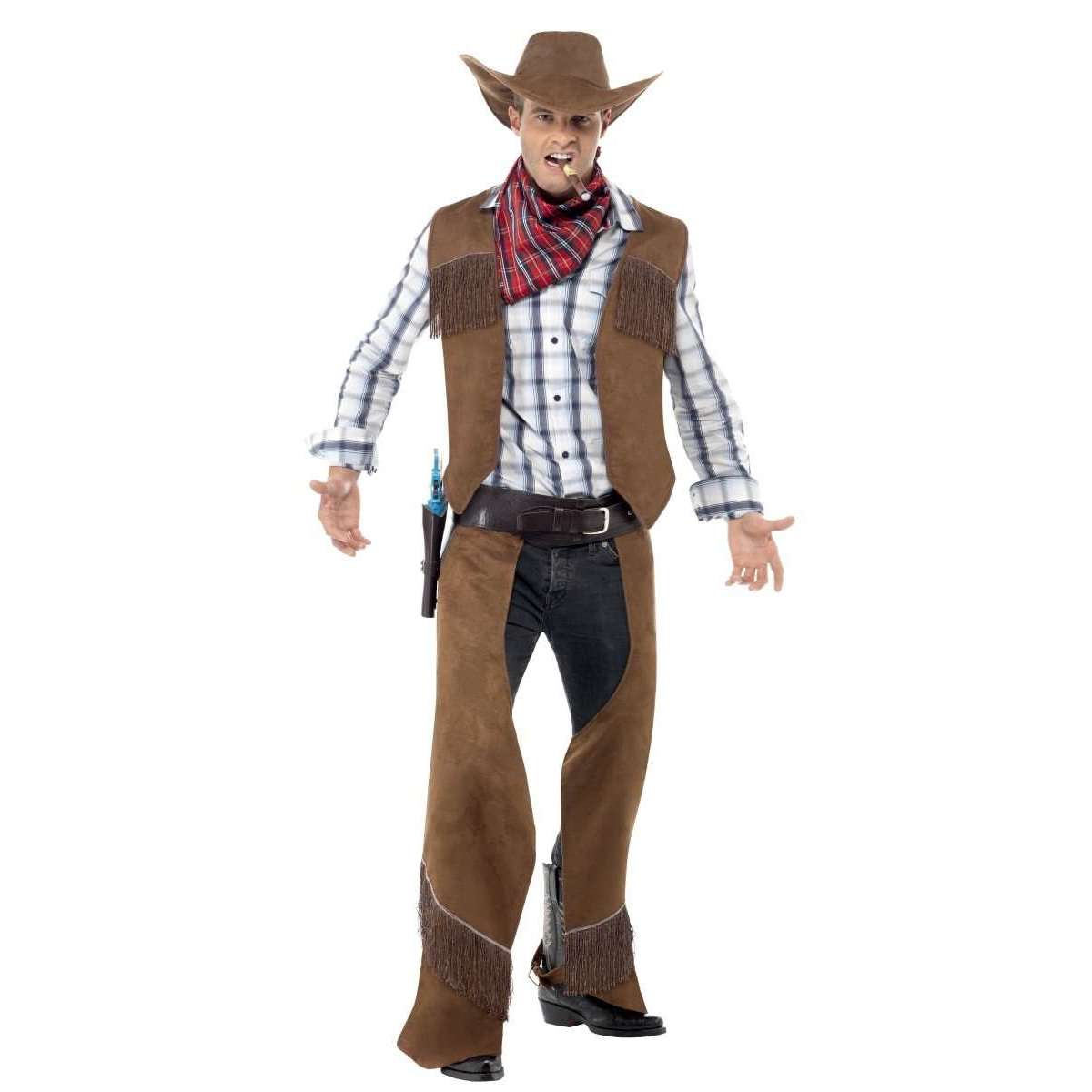 Fringe Cowboy w/ Hat, Vest & Chaps Adult Costume