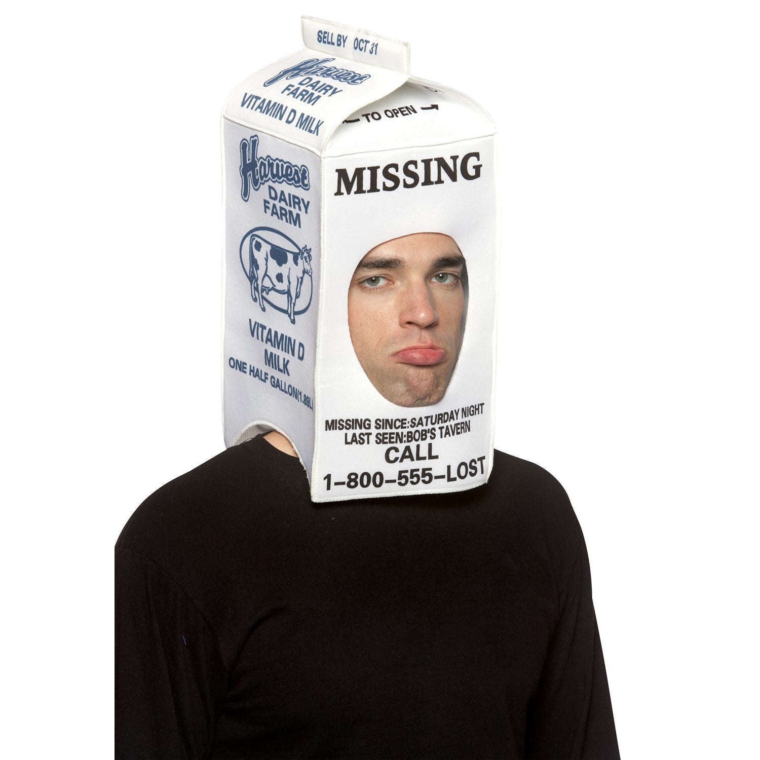 Missing Milk Carton Hat Costume