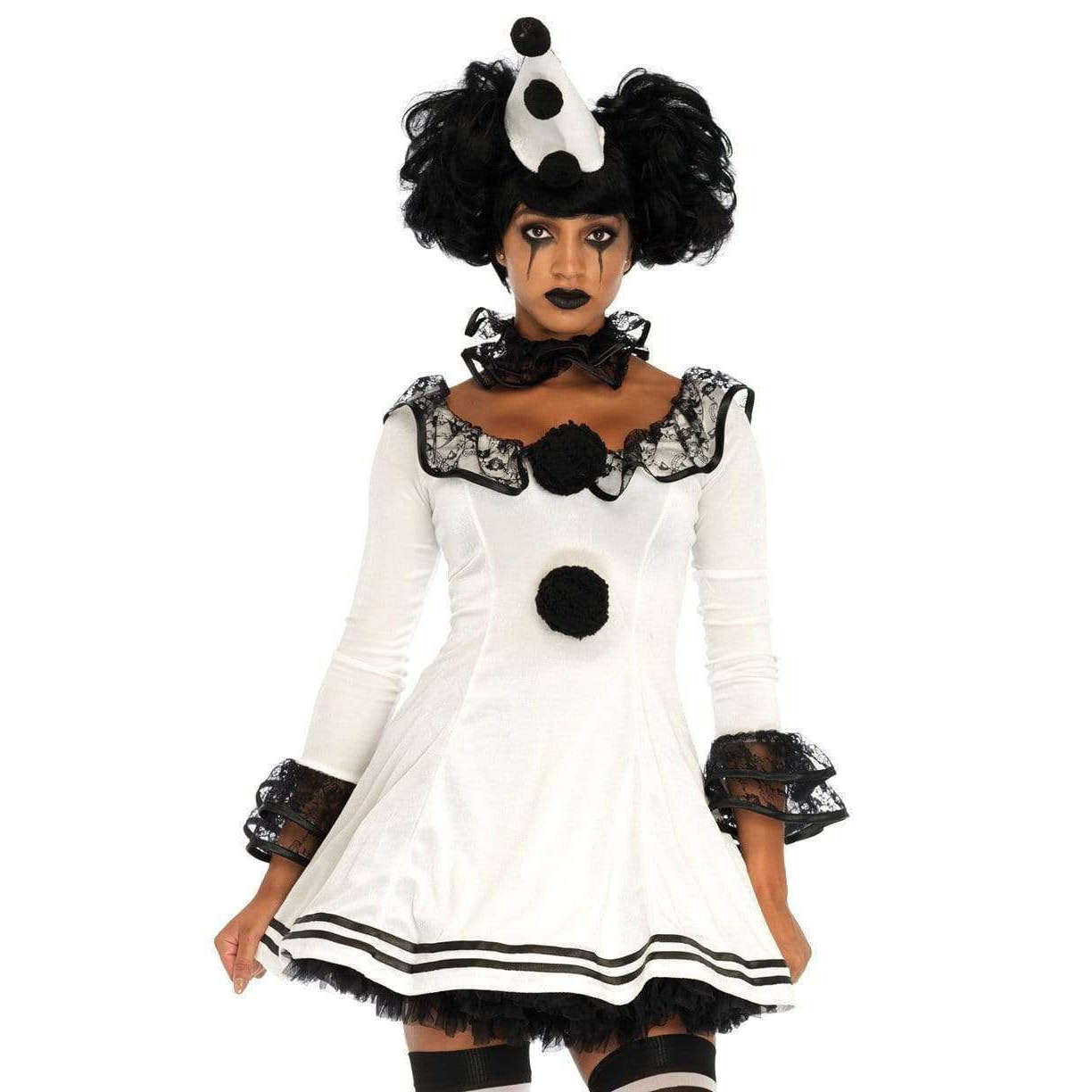 Pierrot Clown Black & White Adult Costume