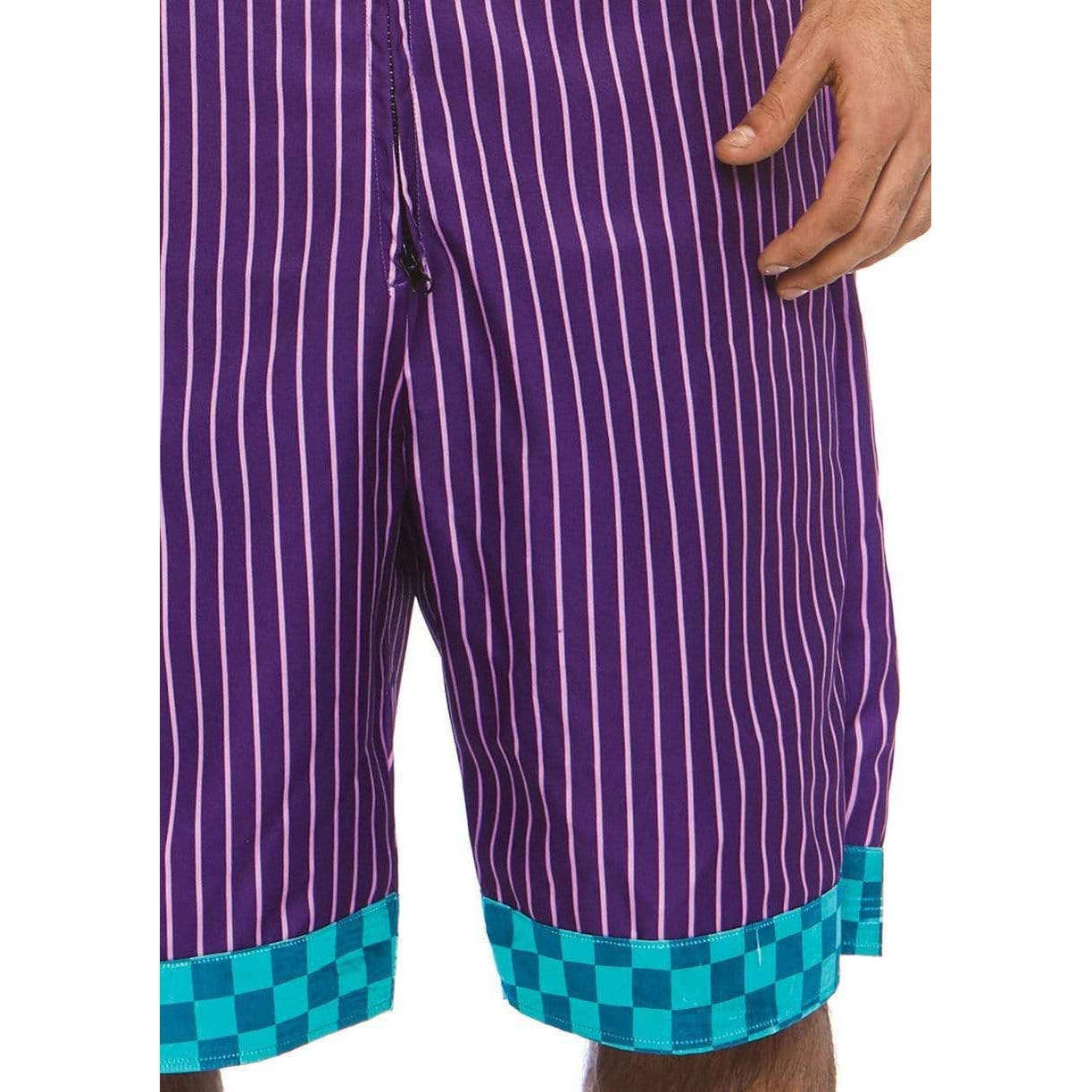 Super Villain Joker Purple Striped Men's Costume