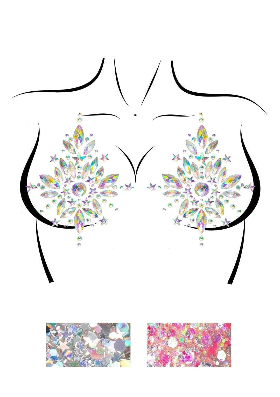 CAMBRIA Jewel Nipple Stickers W/ Body Glitter