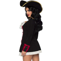 Charming Sexy Pirate Captain Red & Black Adult Costume
