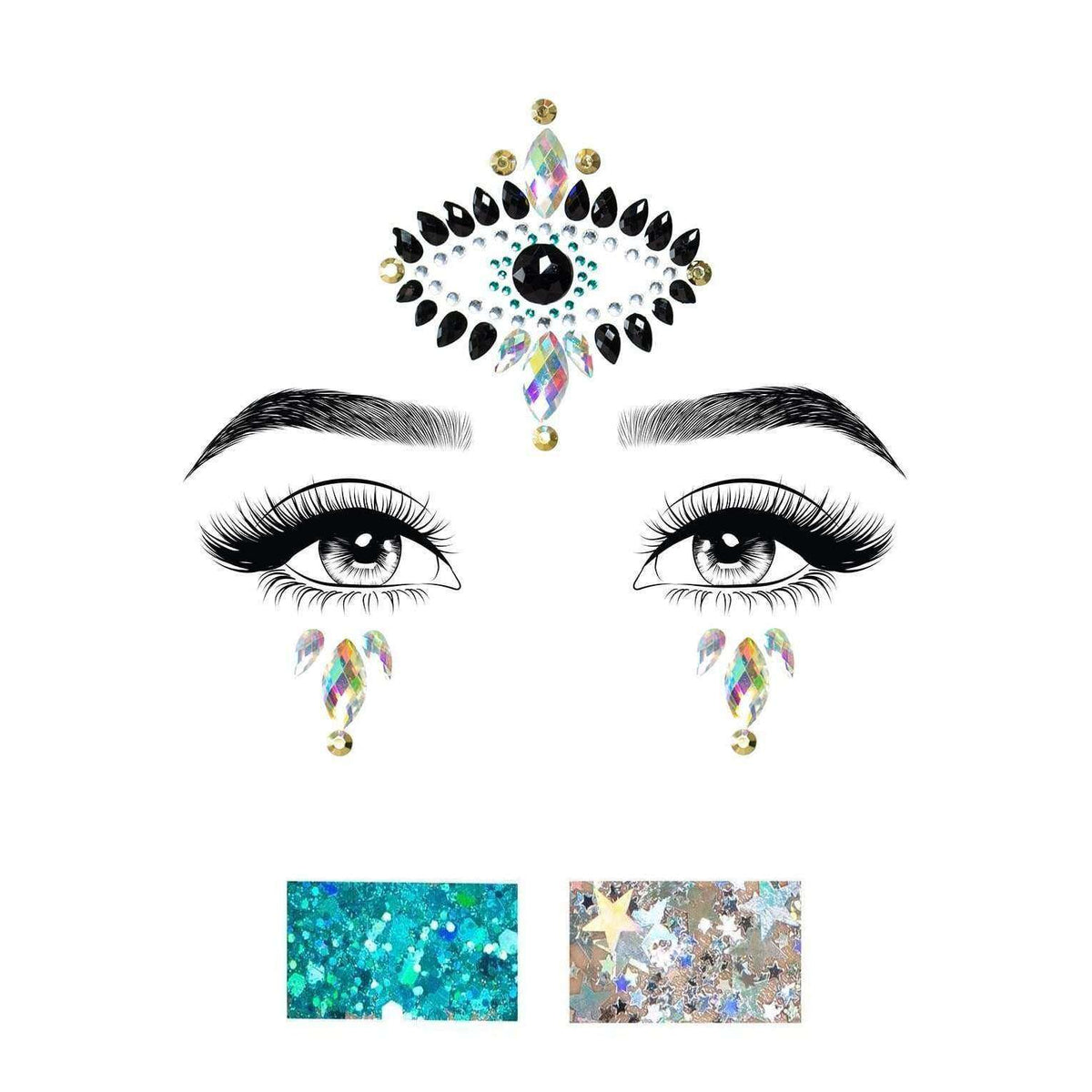 Divinity Face Jewel Stickers W/ Body Glitter Packets