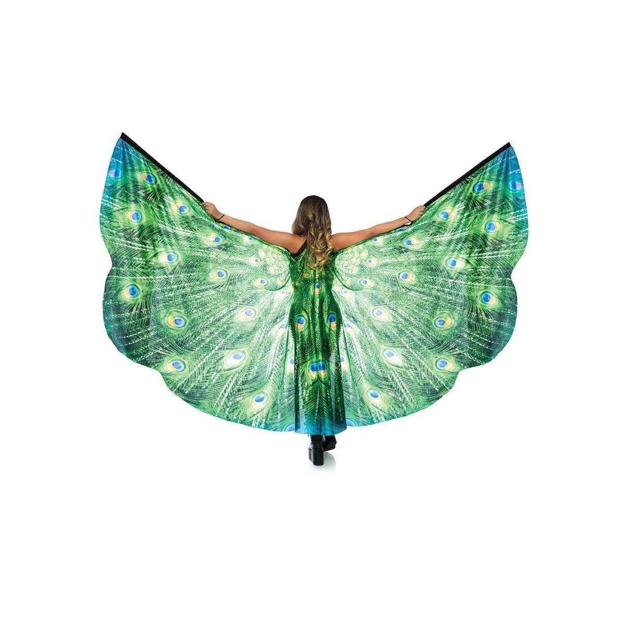 Multicolored Festival Peacock Wings w/ Velcro Halter Strap