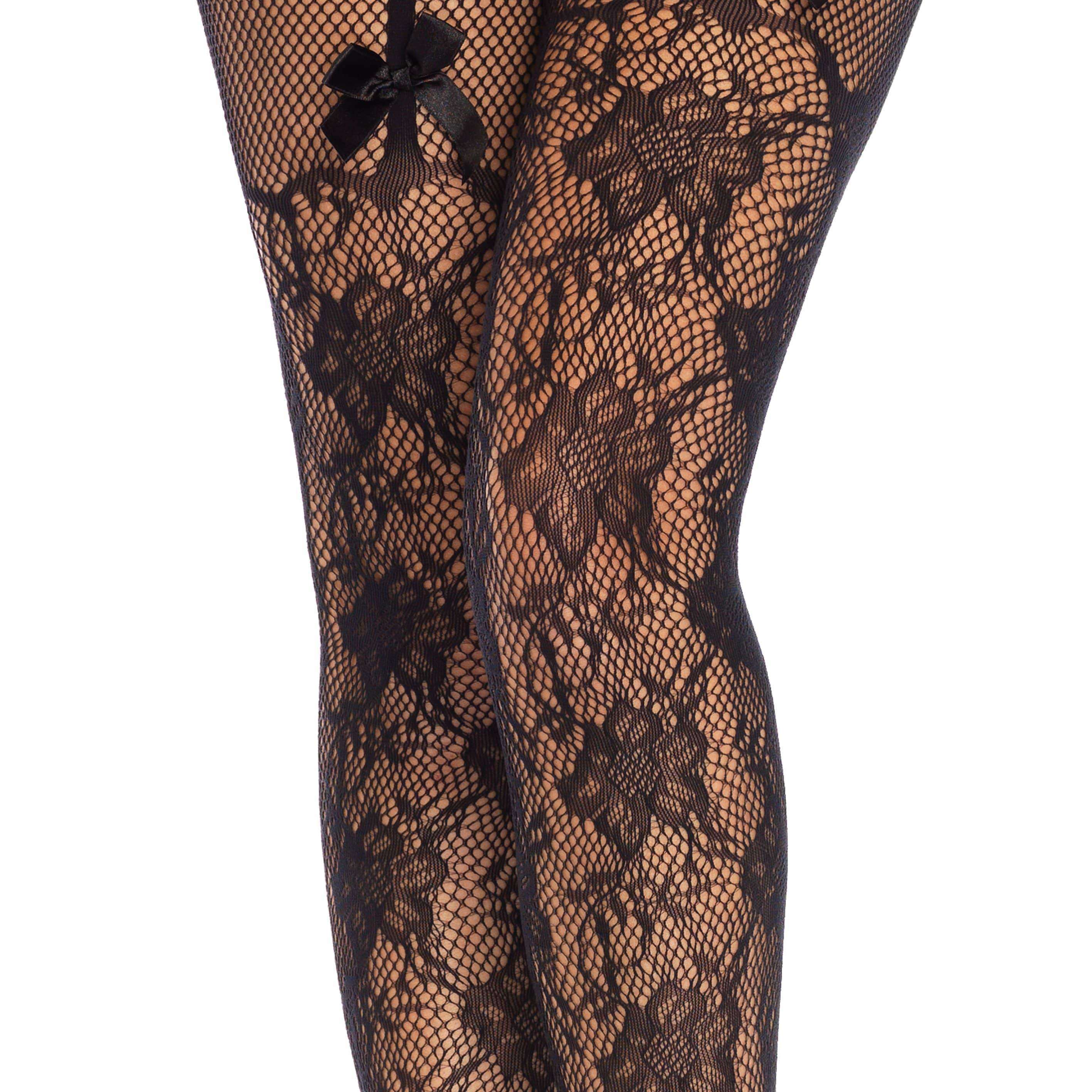 Leg Avenue Bow Lace Footless Tights
