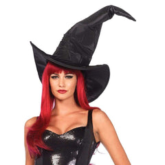 Large Black Ruched Witch Hat