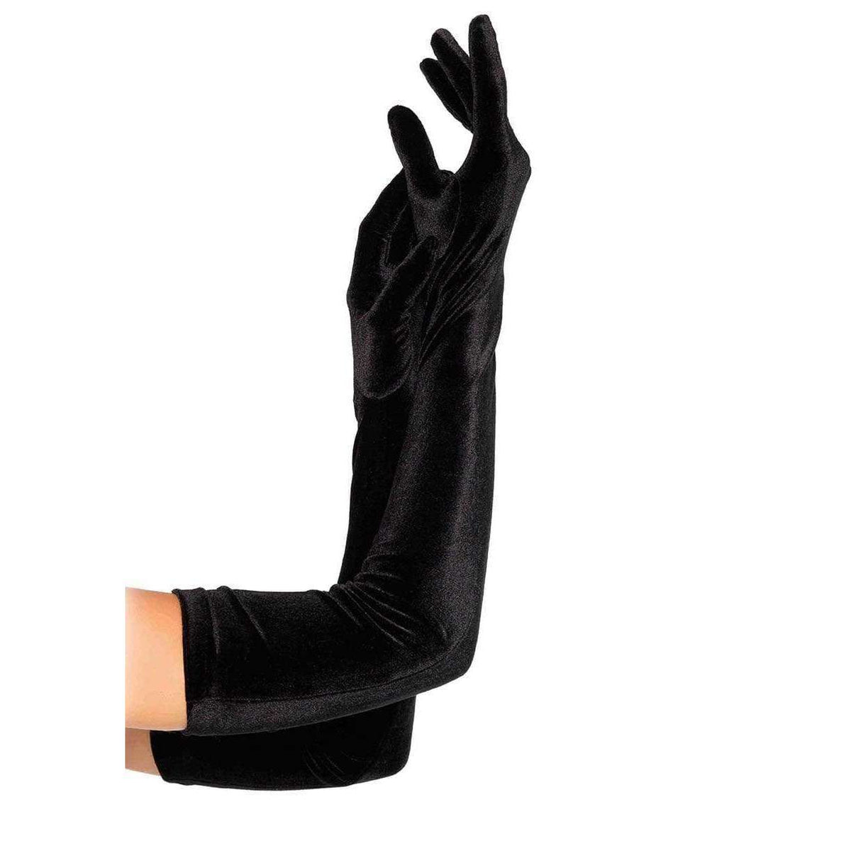 Leg Avenue Black Velvet Opera Length Gloves