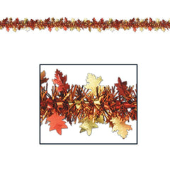 12’ Metallic Autumn Leaf Garland