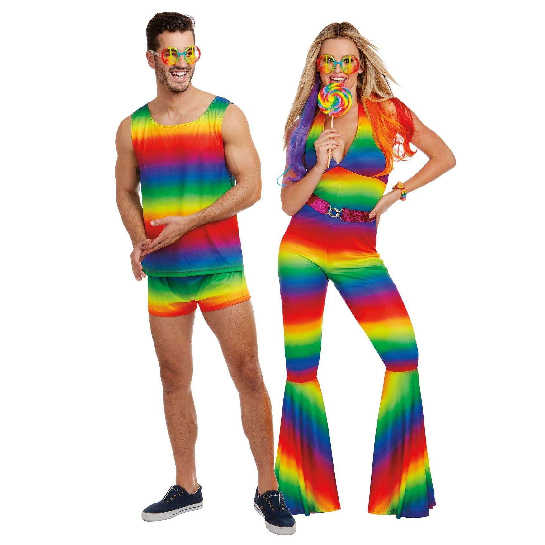 Rainbow Man Tank & Shorts Adult Costume