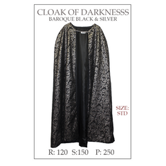 Cloak Of Darkness, Baroque Black & Silver Cloak