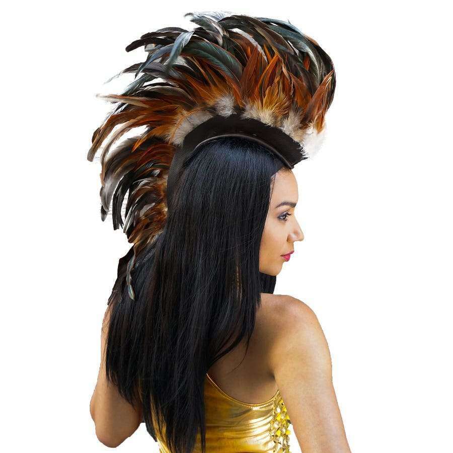 Natural Coque Feather Mohawk – AbracadabraNYC - Main Image