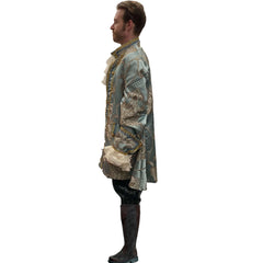 Deluxe Colonial Pastel Blue Brocade Adult Costume
