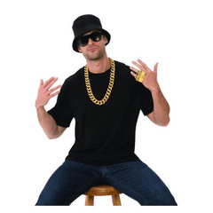 Old School Rapper Adult Kit w/ Hat, Jewelry And Glasses