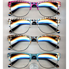 Clear Lens Soho Style Glasses With Cool Top Prints