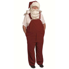 Crimson Velvet Deluxe Santa Suit with Matching Overalls Adult Costume