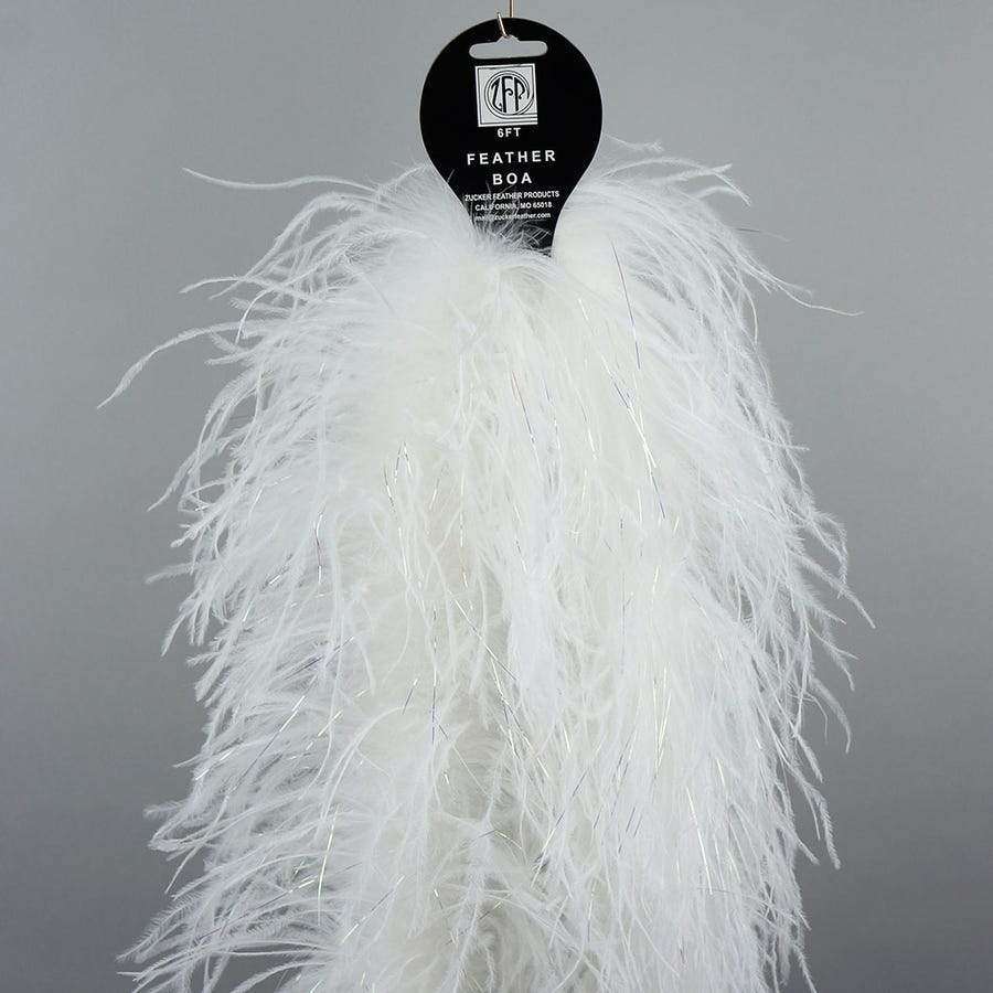 Two Ply Ostrich boa {White with Opal Lurex}